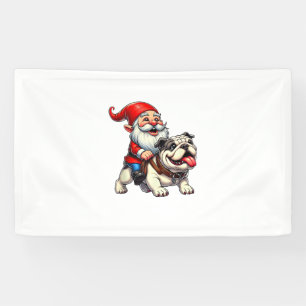 Gnome Ride English Bulldog Christmas Weihnachten W Banner