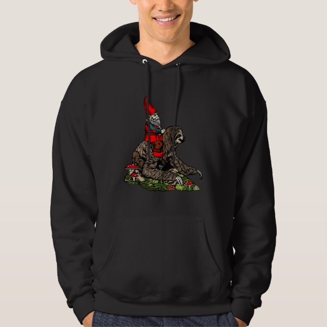 Gnome Riding a Sloth Hoodie (Vorderseite)