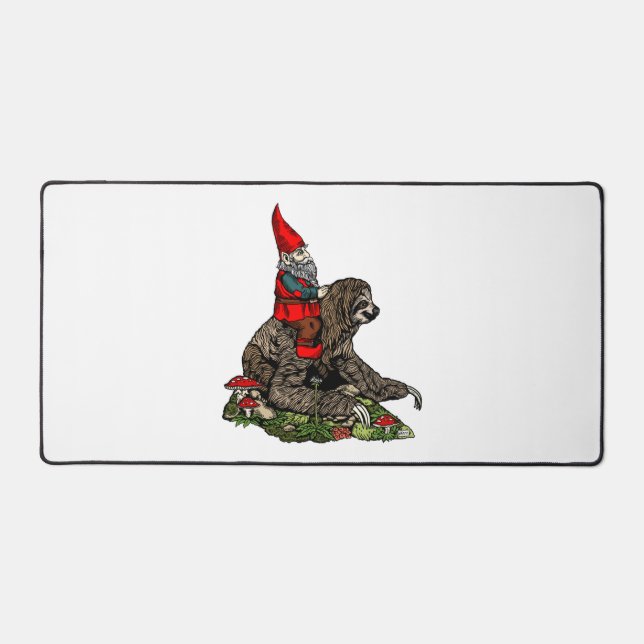 Gnome Riding a Sloth Schreibtischunterlage (Vorderseite)