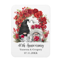 Gnome Rote Flora Arch 40. Hochzeitstag Magnet
