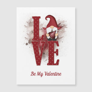 Gnome Rote Liebe Süße Valentinstag-Magnetkarte Magnetkarte