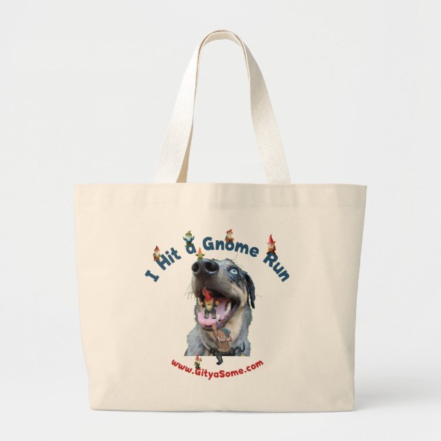 Gnome Run Zuhause Run Dog Jumbo Stoffbeutel (Vorne)