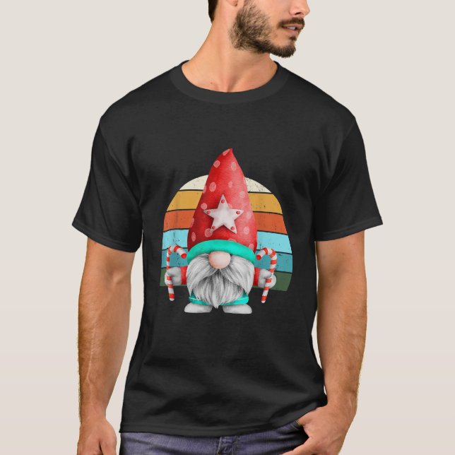 Gnome Santa Christmas Tree Lights Xmas Teens  T-Shirt (Vorderseite)