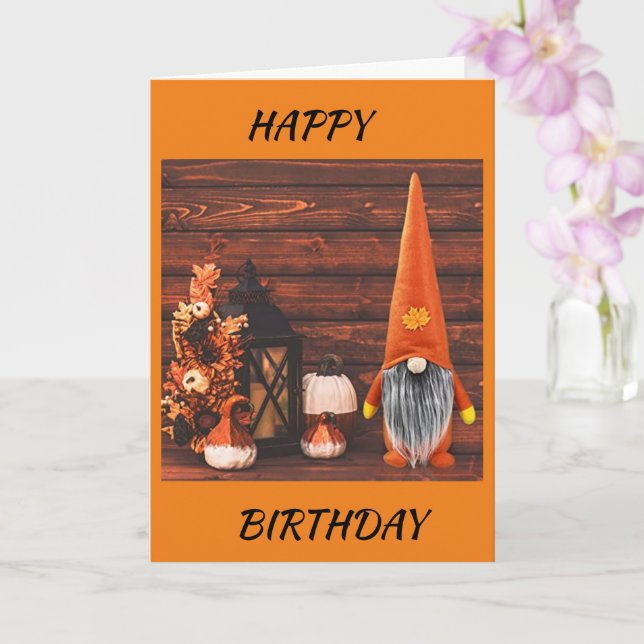 GNOME SAYS *FALL BIRTHDAYS RULE* BIRTHDAY CARD KARTE (Orchidee)