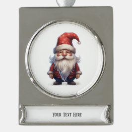 Gnome-Serie Banner-Ornament Silber