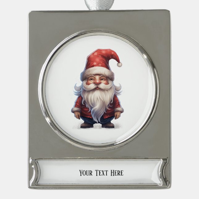 Gnome-Serie Banner-Ornament Silber (Vorderseite)