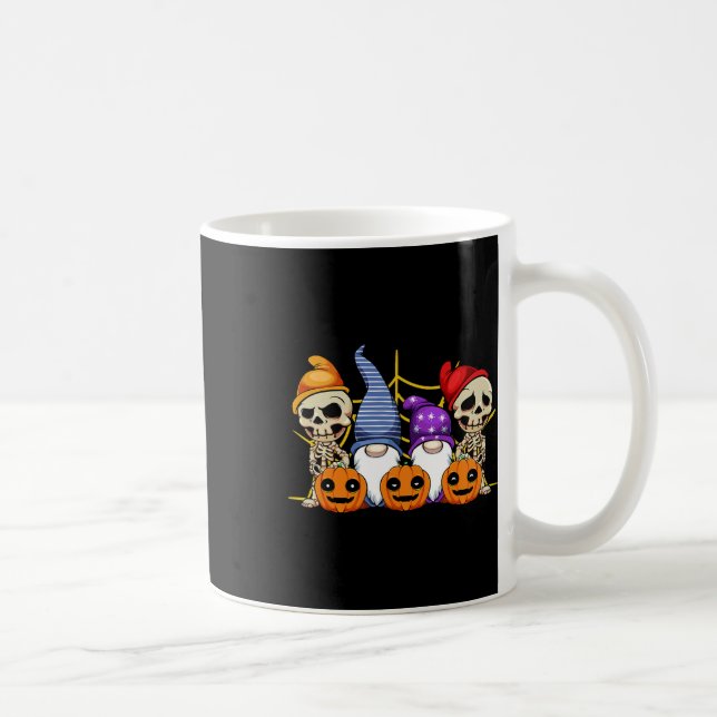 Gnome Skeleton Lazy Halloween Kostüm Niedlich Pump Kaffeetasse (Rechts)
