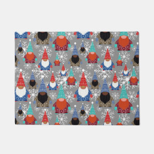 Gnome Snowflake Illustrationen Weihnachtsmuster Fußmatte