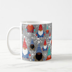 Gnome Snowflake Illustrationen Weihnachtsmuster Kaffeetasse