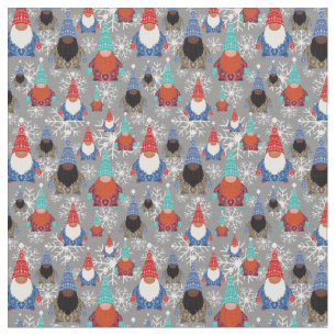 Gnome Snowflake Illustrationen Weihnachtsmuster Stoff