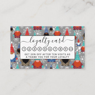 Gnome Snowflake Illustrationen Weihnachtsmuster Treuekarte