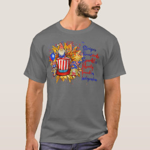 Gnome Stripes Feuerwerk Glitzern Freedom Sonnenblu T-Shirt