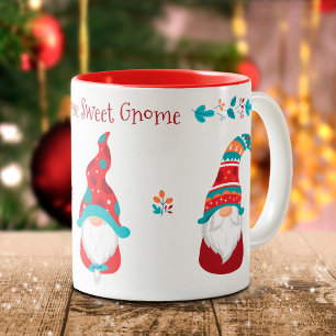 Gnome Sweet Gnome Niedlich Modern Simple Elf Holid Zweifarbige Tasse