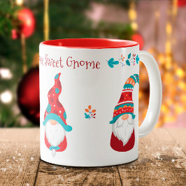Gnome Sweet Gnome Niedlich Modern Simple Elf Holid Zweifarbige Tasse