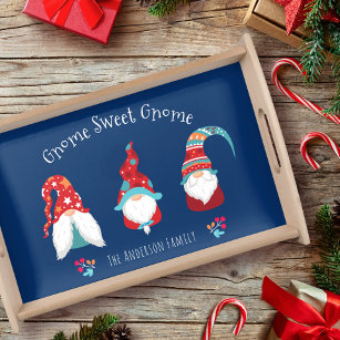 Gnome Sweet Gnome Niedlich Moderne Holiday Elf Nav Serviertablett