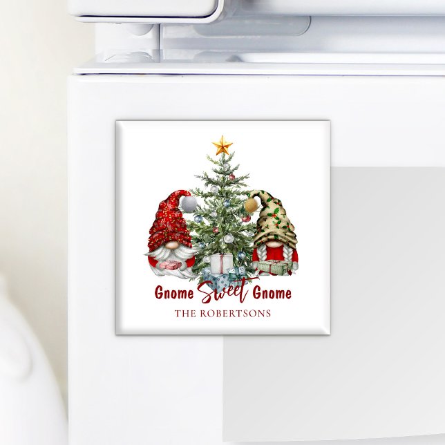 Gnome Sweet Gnome Niedlich Watercolor Weihnachten Magnet (Von Creator hochgeladen)