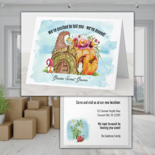 Gnome Sweet Gnome We've Moved Announcement Card Ankündigung