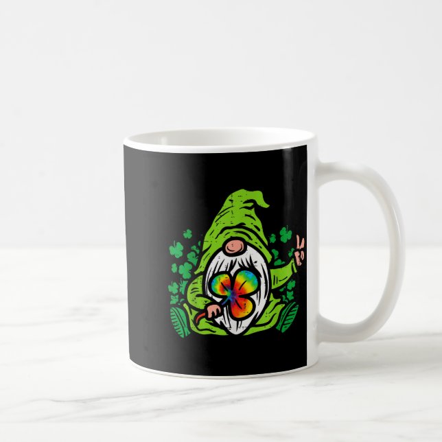 Gnome Tie Dye Shamrock Clover St Patricks Day Hipe Kaffeetasse (Rechts)