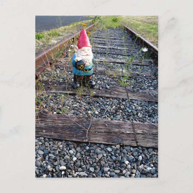 Gnome Tracks Postkarte (Vorderseite)
