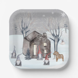 Gnome und Bäume Pappteller