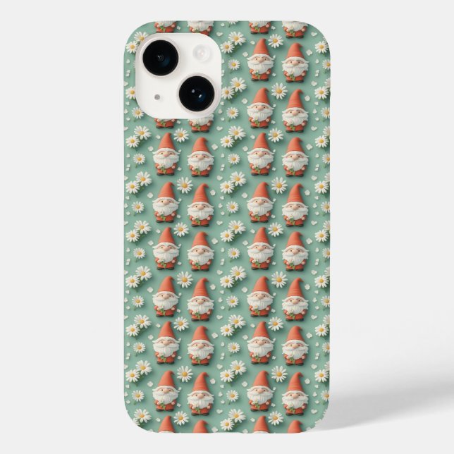 Gnome und Daisy Seamless Muster Garden Design Case-Mate iPhone Hülle (Rückseite)