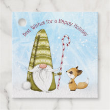 Gnome und Fox Best Wishs Happy Holiday Custom
