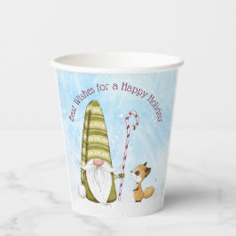 Gnome und Fox Best Wishs Happy Holiday Custom Pappbecher