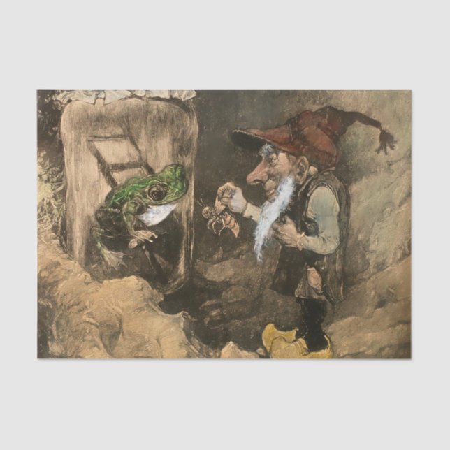 "Gnome und Frog in einem Jar" von Heinrich Schlitt Seidenpapier (Vorderseite)