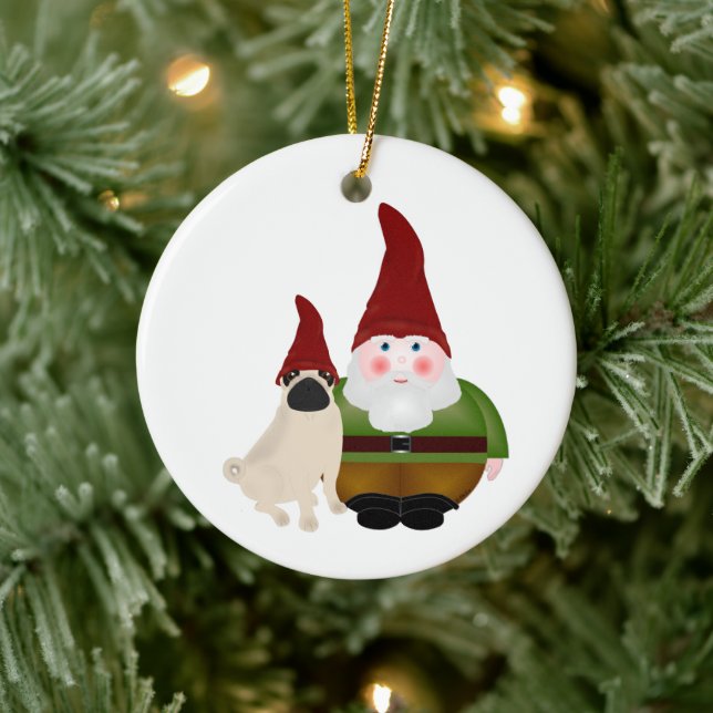 Gnome und Mops Gnome Ornament (Baum)