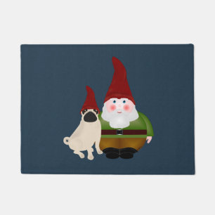 Gnome und Mops-Türmatte Fußmatte