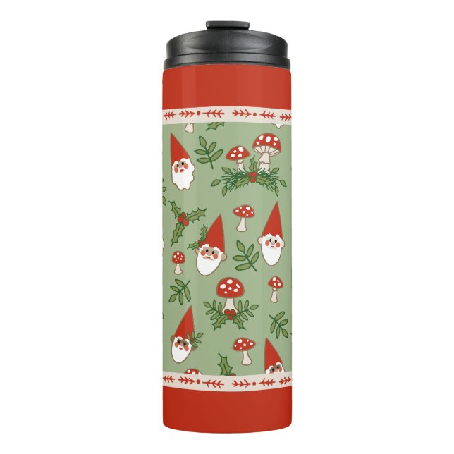 Gnome und Pilze Thermosbecher (Vorderseite)
