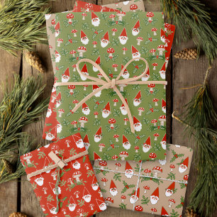 Gnome und Pilze Woodland Urlaub Geschenkpapier Set