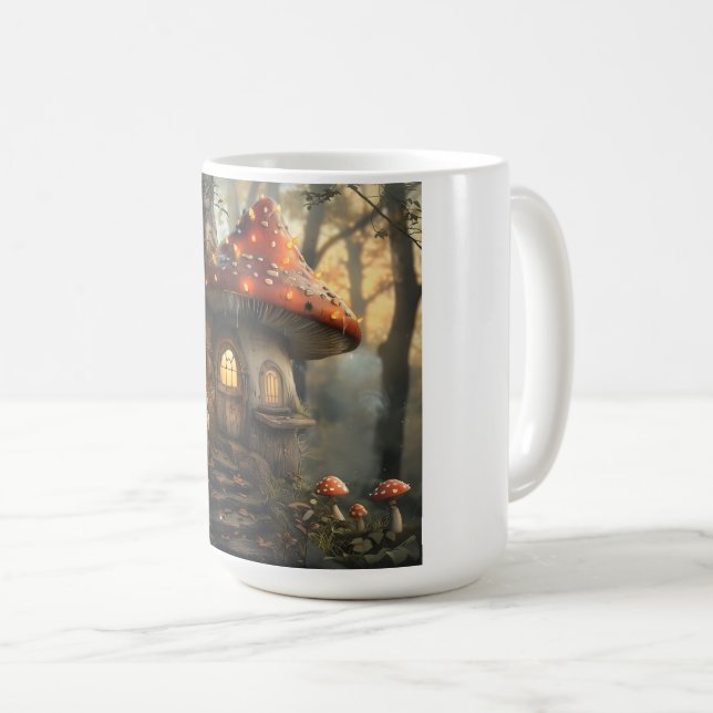 Gnome- und Pilzhausgestaltung Kaffeetasse (VorderseiteRechts)