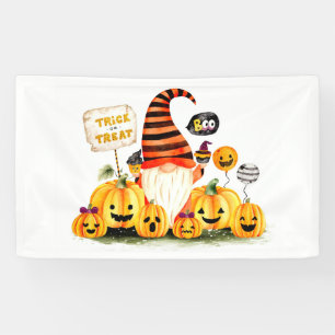 Gnome und Pumpkins Trick oder Treat Banner