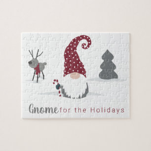 Gnome und Rentiere skandinavisches Tomte-Design Puzzle