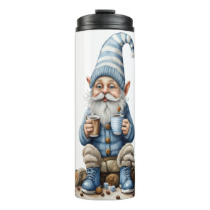 Gnome und Wintersaison Thermosbecher