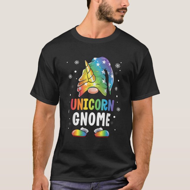 Gnome Unicorn Family Matching Group Christmas Girl T-Shirt (Vorderseite)