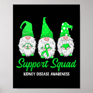 Gnome-Unterstützung Squad Green Ribbon Nierenerkra Poster