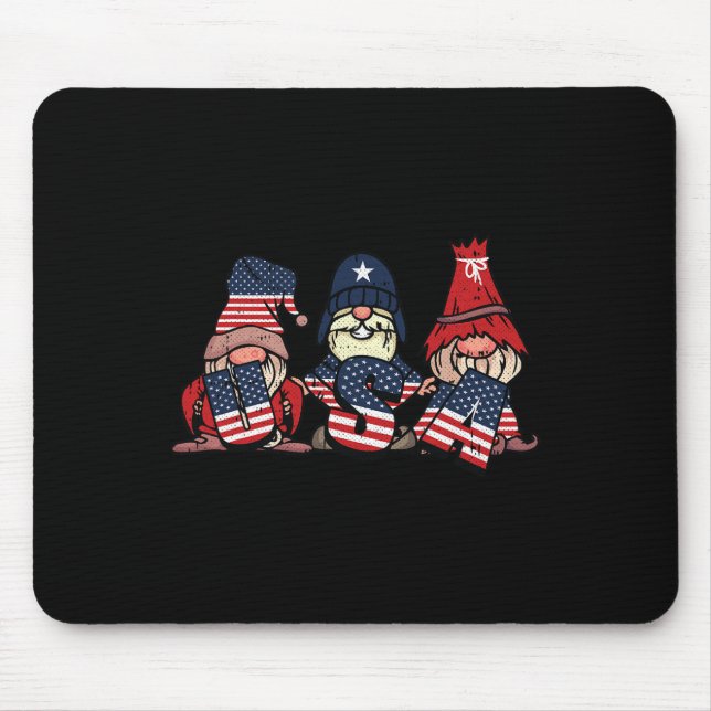 Gnome USA 4. Juli Niedliche amerikanische Flagge u Mousepad (Vorne)