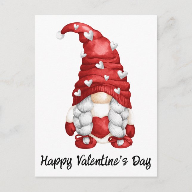 Gnome Valentine Postkarte (Vorderseite)