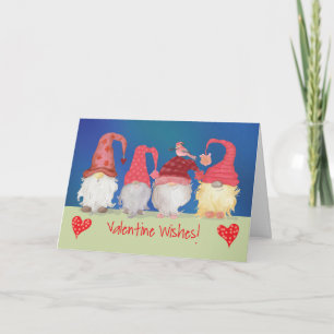 Gnome Valentine wünscht sich einen Vogel Karte