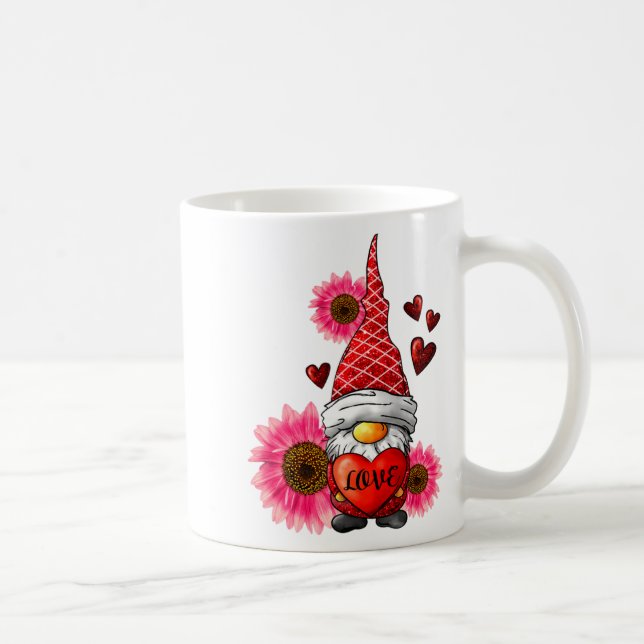 Gnome Valentines Day Cute Gnome Heart Leopard Sunf Kaffeetasse (Rechts)