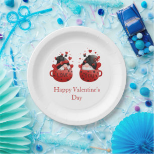 Gnome Valentinstag Personalisiert Pappteller