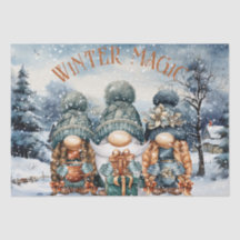 Gnome Watercolor Winter Weihnachten