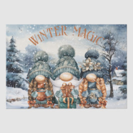Gnome Watercolor Winter Weihnachten Seidenpapier