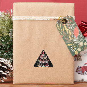 Gnome Weihnachtsbaum Lustige Weihnachten Feiertage Dreieckiger Aufkleber