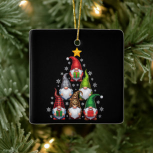 Gnome Weihnachtsbaum Lustige Weihnachten Ferien  Keramikornament