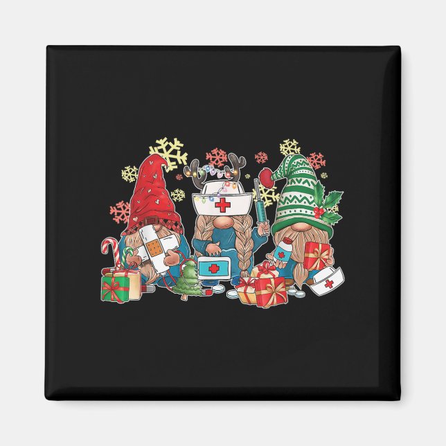 Gnome Weihnachtsmänner Männer Frauen Weihnachten W Magnet (Vorne)