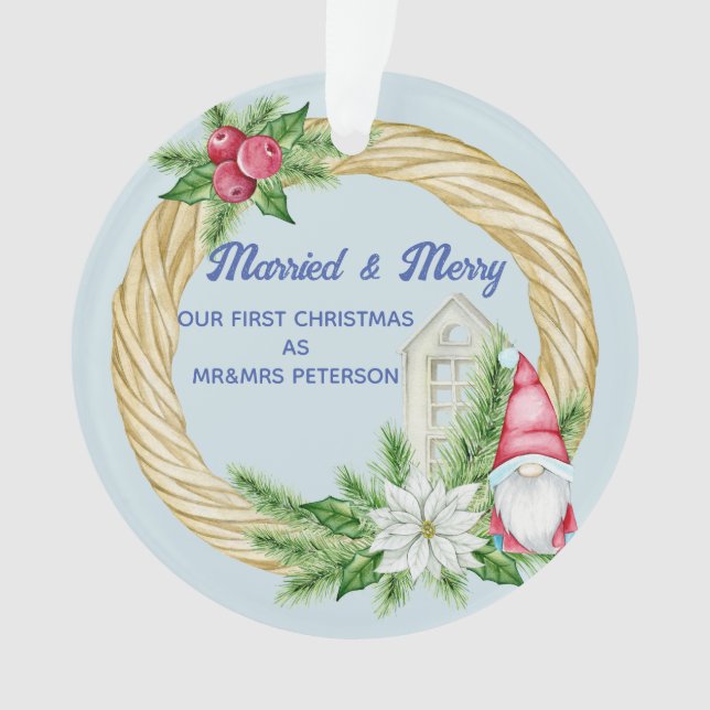 Gnome Weihnachtsschmuck Ornament (Vorderseite)