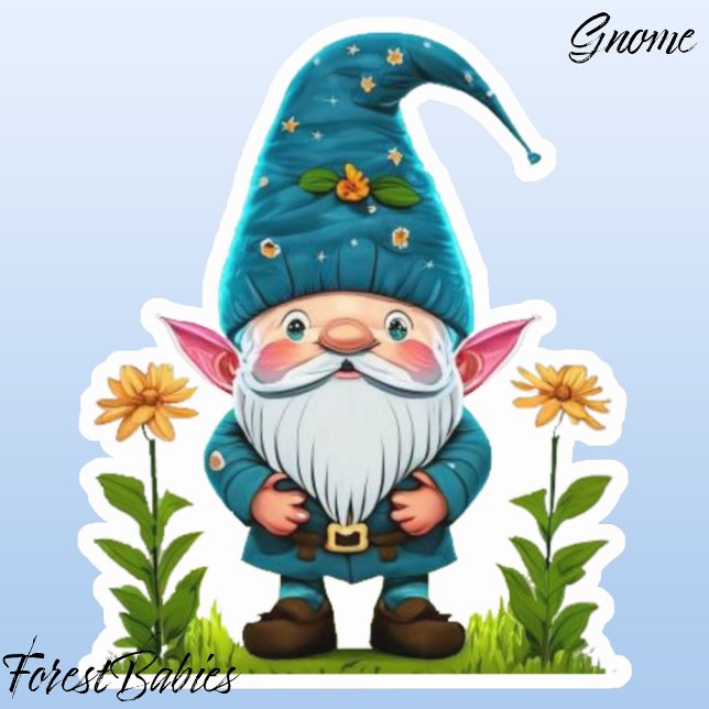 Gnome Whimsical Niedlich Adorable Gonk Cartoon Gra Aufkleber (Gnome ForestBabies Sticker)